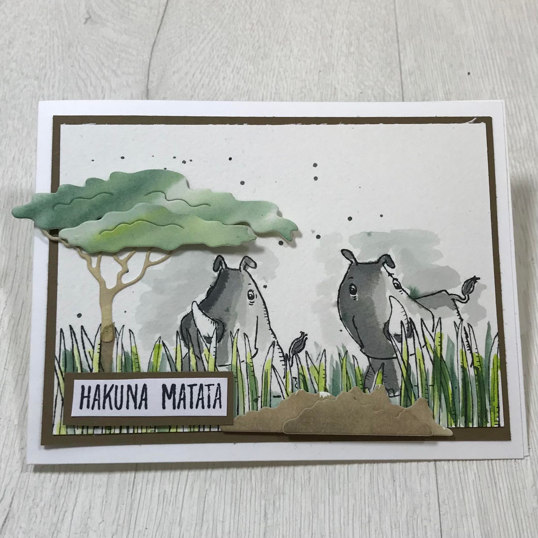 Nos amis rhinos à l’aquarelle, technique simple